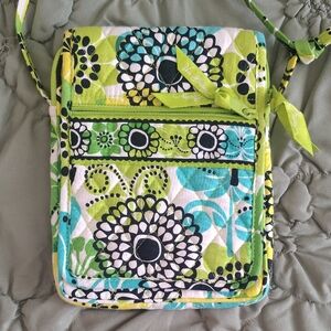 Vera Bradley Floral Crossbody Bag - Green and Black